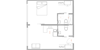 The MOD Life Apartments 1x1.5 Floor Plan